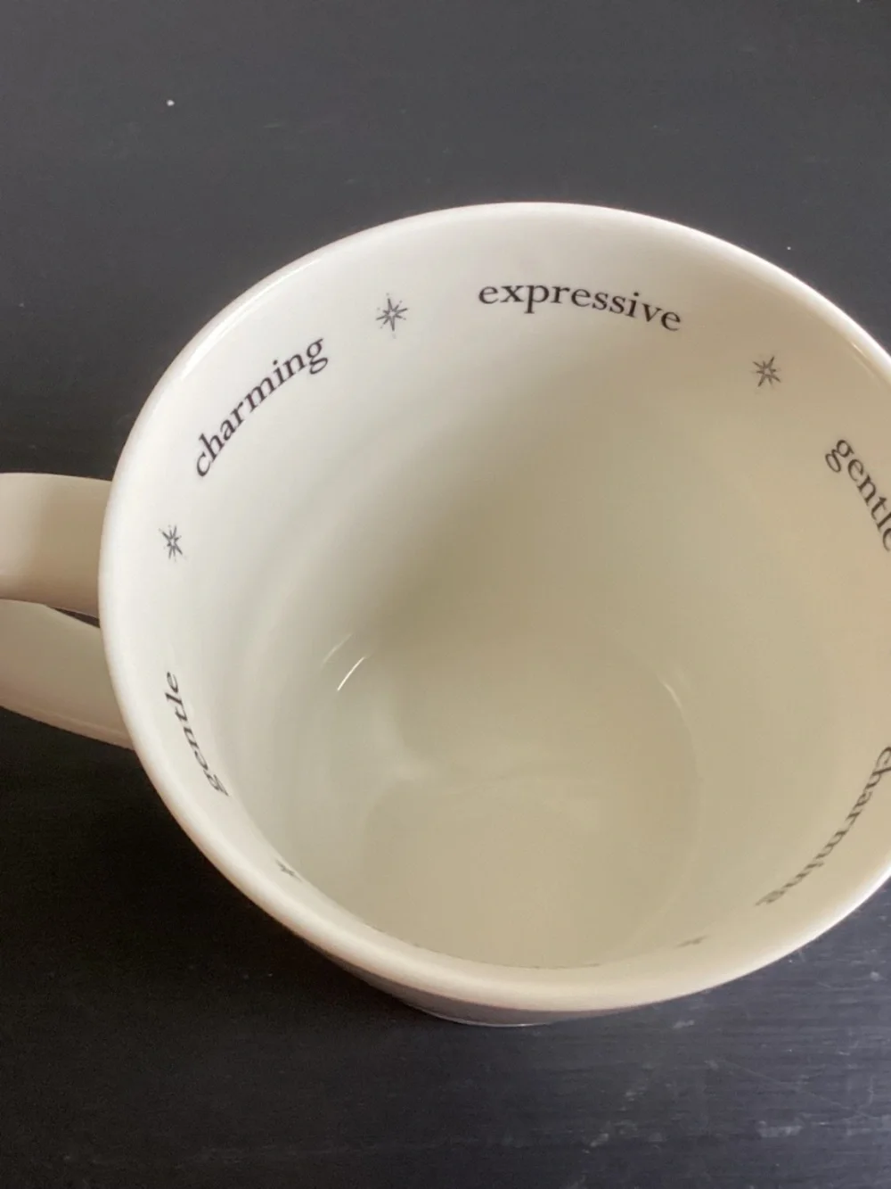 William Sonoma Rory Dobner Zodiac LIBRA Coffee Mug Cup White n Black